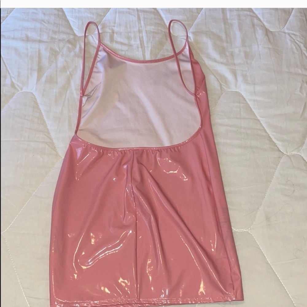 Pink latex dress